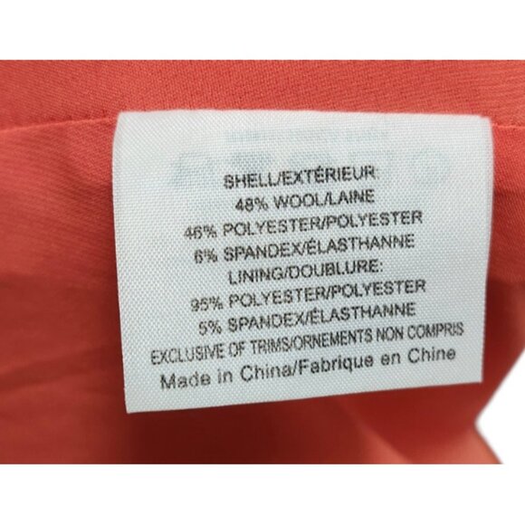 Tory Burch Rust Orange Sheath Dress Size 12 Wool Blend Cap Sleeve Knee Length - Picture 12 of 15